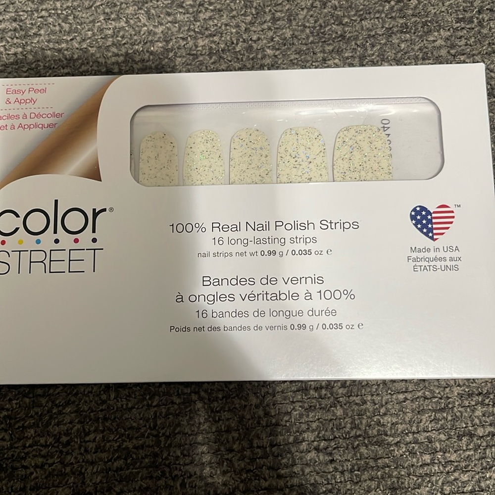 Color Street Glittersweet Clear Nail Polish Strips with Holographic Glitter